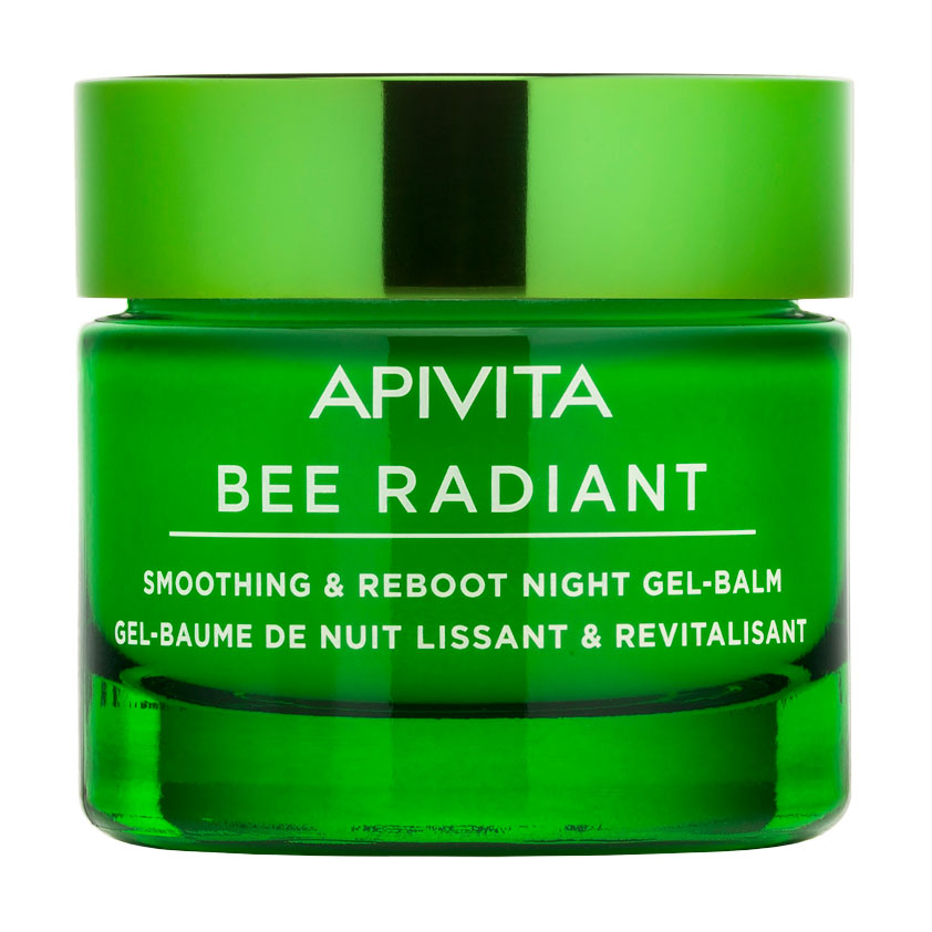Уцінка! Нічний гель-бальзам для обличчя Apivita Bee Radiant Smoothing &amp; Reboot Night Gel-Balm для розгладження та відновлення шкіри, 50 мл
