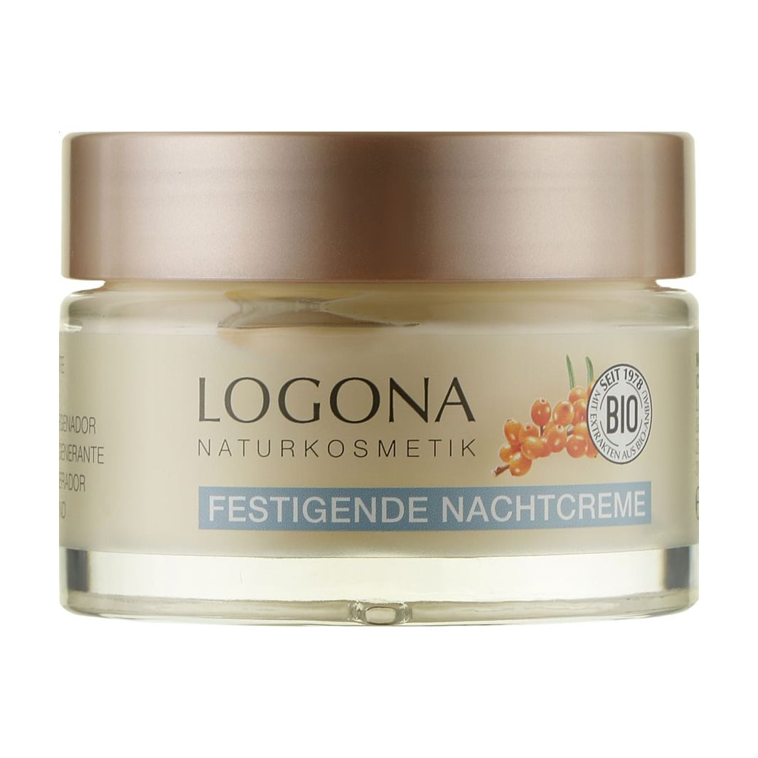 Уцінка! Нічний крем для обличчя Logona Festigende Nachtcreme Extra Regenerierend Екстраревіталізація, з обліпихою й гіалуроновою кислотою, 50 мл
